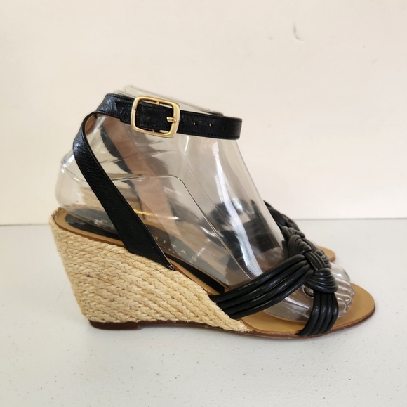 Palomitas by Paloma Barcelo Black Knot Sandals Shoes Wedge Heels Open Toe 36 6 - Picture 7 of 13